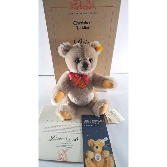 VTG Steiff Club Plush Daisy Bear 1999 Blonde Mohair W Box Tags COA 13
